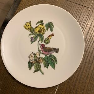 Very Pretty Limoges Plate with florals and a bird pictured in the center.